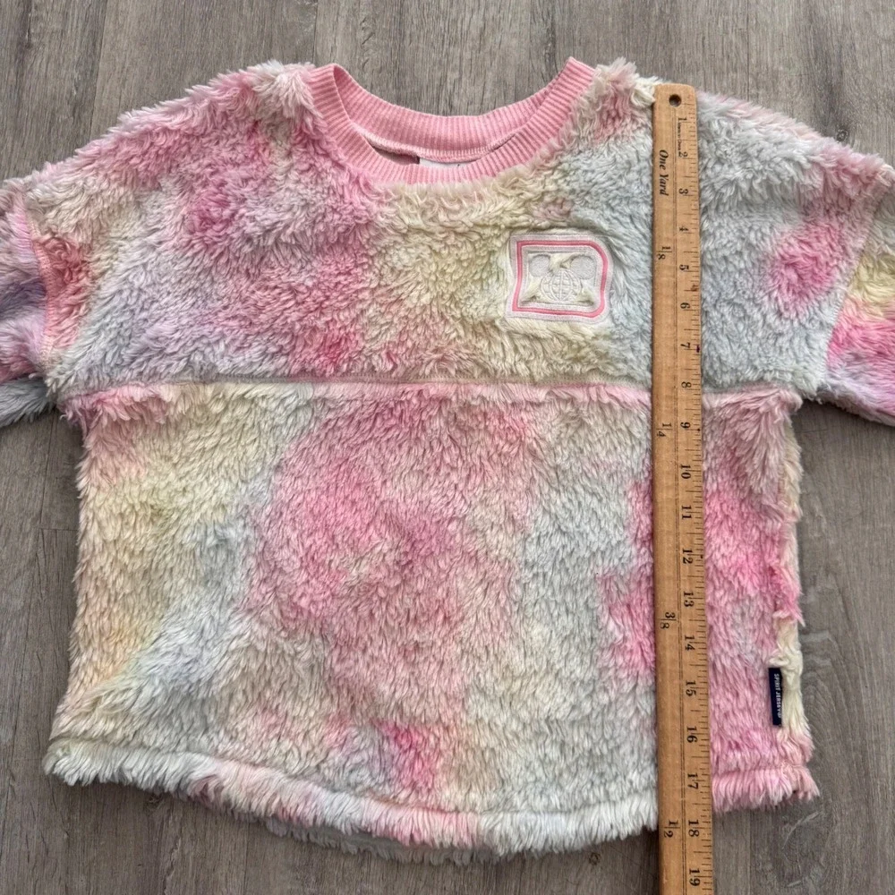Disney Parks Walt Disney World Spirit Jersey Kids M Pink Tie Dye Sherpa Fleece